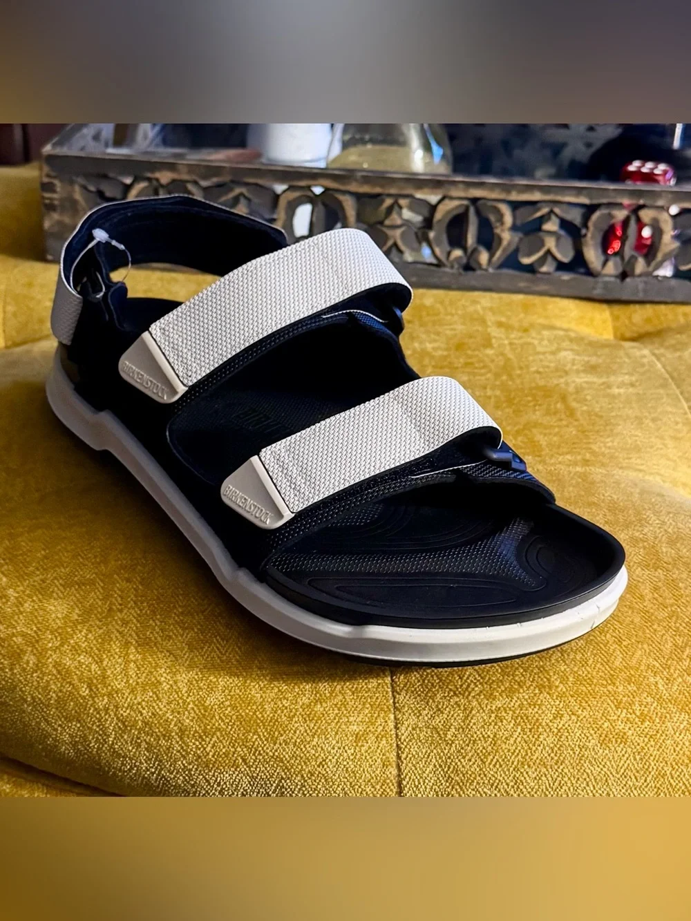 Birkenstock Tatacoa Birko-Flor Black & White Back Strap Sandal - Men's Size 10M